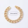 Jewelry wholesale full diamond Cuban chain gold bracelet / 0000238-A