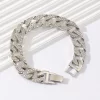 Jewelry wholesale full diamond Cuban chain silver bracelet