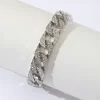 Jewelry wholesale full diamond Cuban chain silver bracelet / 0000238-C