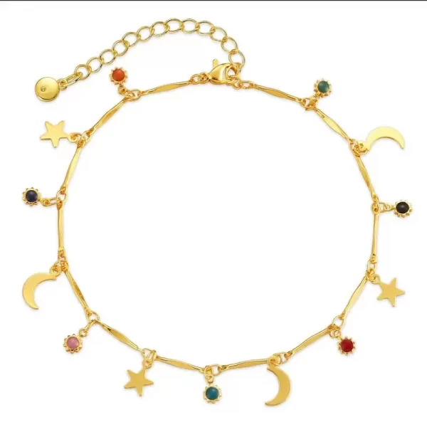 Multi pendant Sun star Moon wholesale anklet Multi pendant Sun star Moon wholesale anklet