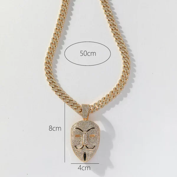 Necklace pendant wholesale hip hop mask b Necklace pendant wholesale hip hop mask / 0000237-A