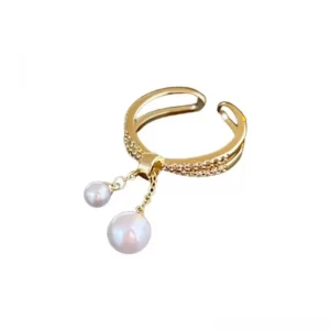 Open ring Wholesale jewelry pearl pendant ring