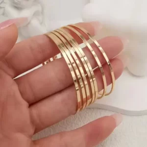 Simple gold plated jewelry bracelet fold wear