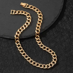 Wholesale jewelry full of diamond Cuban chain gold necklaces