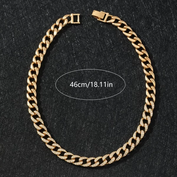 Wholesale jewelry full of diamond Cuban chain gold necklaces b Wholesale jewelry full of diamond Cuban chain gold necklaces / 0000239-A