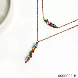 Fashion diamond necklace wholesale double chain jewelry