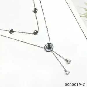 Necklace wholesale double lucky four-leaf clover ornaments