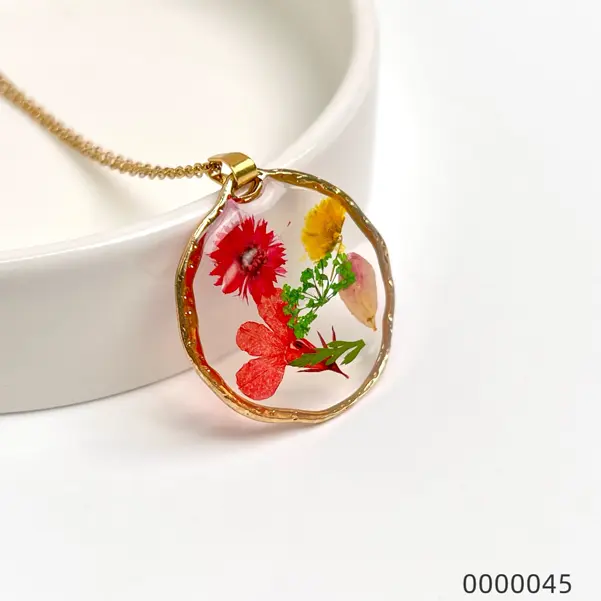 Wholesale-dried-flower-pendant-necklaces--B Wholesale dried flower pendant necklaces / 0000045