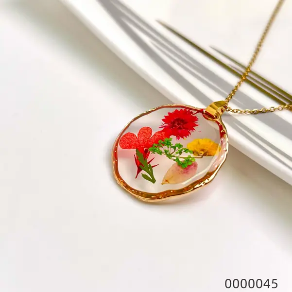 Wholesale-dried-flower-pendant-necklaces--C Wholesale dried flower pendant necklaces / 0000045