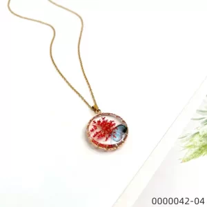 Wholesale-handmade-floral-butterfly-necklace-in-red