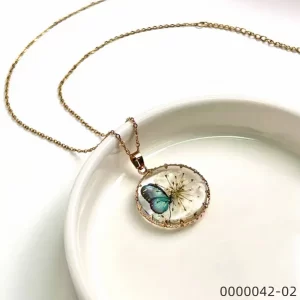 Wholesale-handmade-floral-butterfly-necklace-in-yelllow