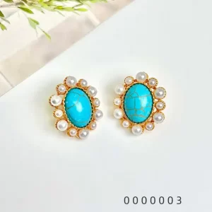 Wholesale-vintage-earrings-turquoise-plated-with-real-gold