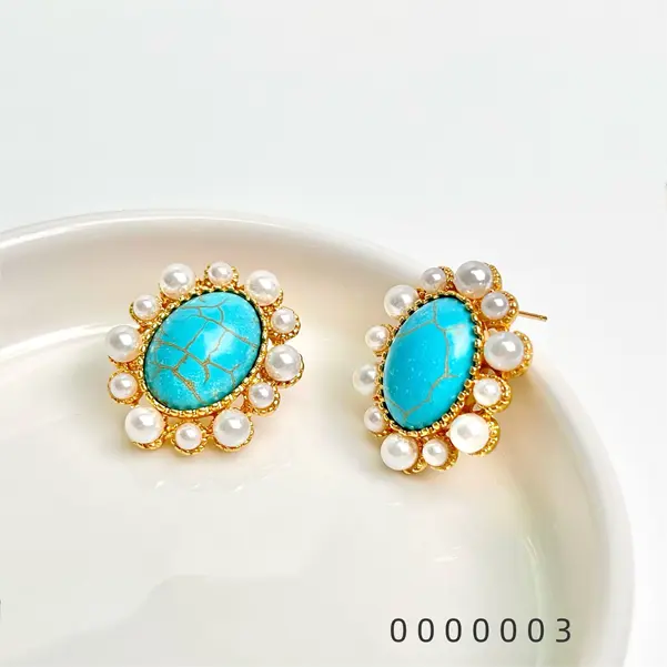 Wholesale-vintage-earrings-turquoise-plated-with-real-gold--B Wholesale vintage earrings turquoise plated with real gold / 0000003