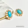 Wholesale vintage earrings turquoise plated with real gold / 0000003