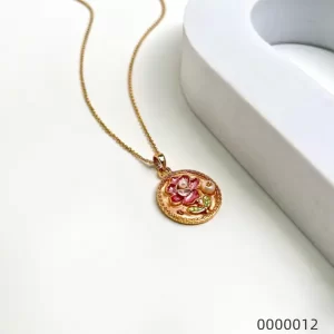 Wholesale-vintage-necklace-oil-painting-style-plated-real-gold-suit