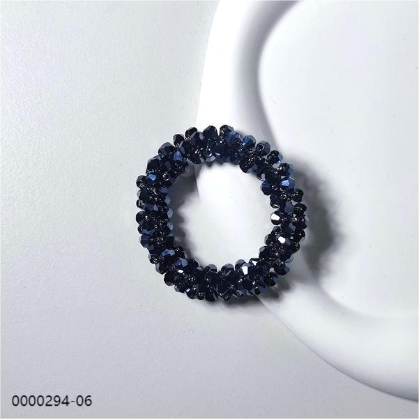 black wholesale stylish crystal scrunchie a Black wholesale stylish crystal scrunchie / 0000294-06