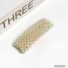 Big square simple stylish beige pearl wholesale hairpin / 0000300