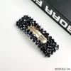 Big square simple stylish black pearl wholesale hairpin / 0000302-04