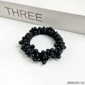 black-wholesale-stylish-pearl-scrunchie