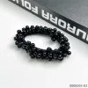 Black wholesale stylish pearl scrunchie / 0000292-02