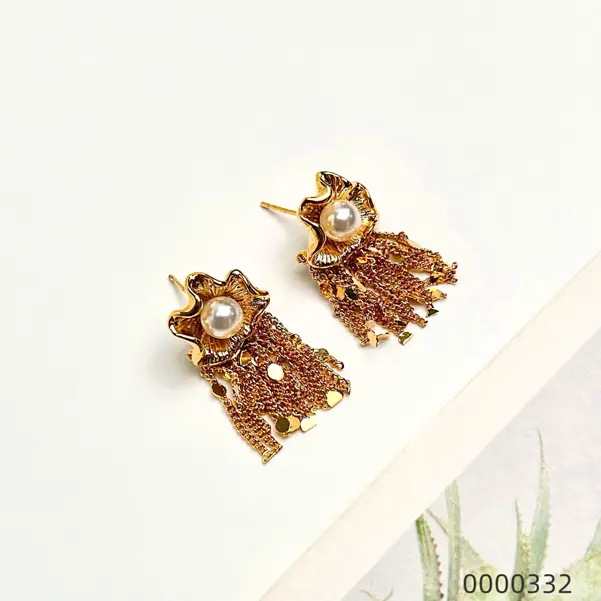fashion-earrings-Wholesale-fringe-pearl-stud-earrings--B Fashion earrings Wholesale fringe pearl stud earrings / 0000332