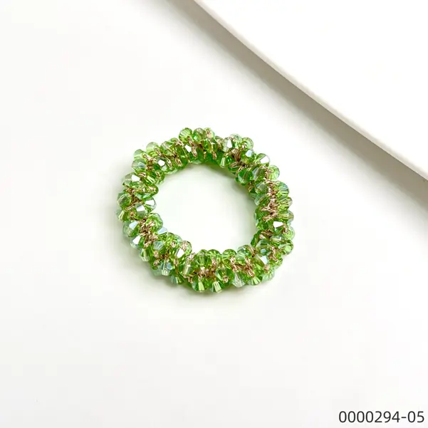 green-wholesale-stylish-crystal-scrunchie--B Green wholesale stylish crystal scrunchie / 0000294-05