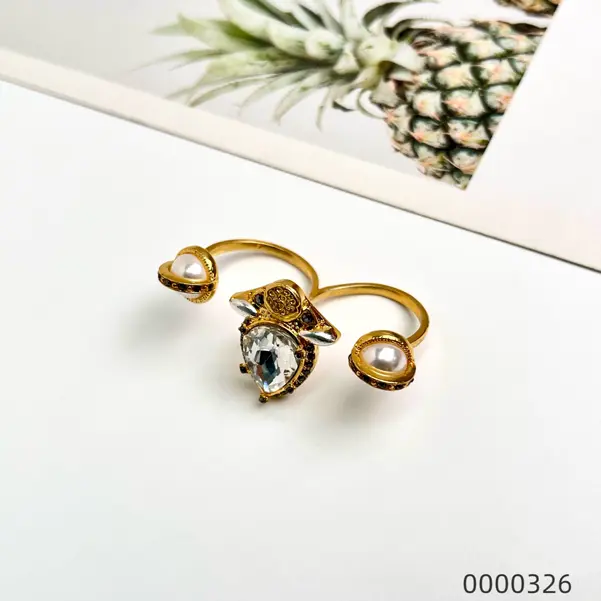 personality-jewelry-wholesale-double-finger-ring--B Personality jewelry wholesale double finger ring / 0000326