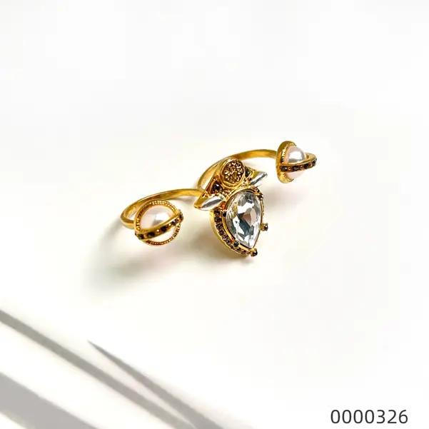 personality-jewelry-wholesale-double-finger-ring--C Personality jewelry wholesale double finger ring / 0000326