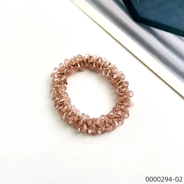 pink-wholesale-stylish-crystal-scrunchie--B Pink wholesale stylish crystal scrunchie / 0000294-02