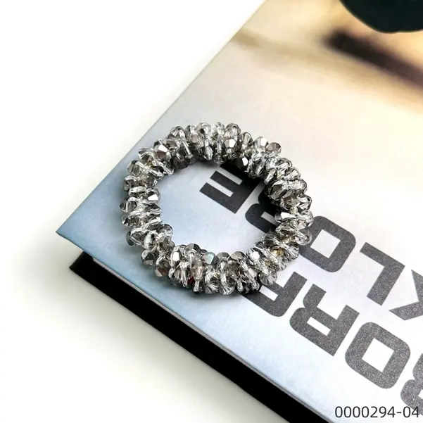silver-wholesale-stylish-crystal-scrunchie--B Silver wholesale stylish crystal scrunchie / 0000294-04