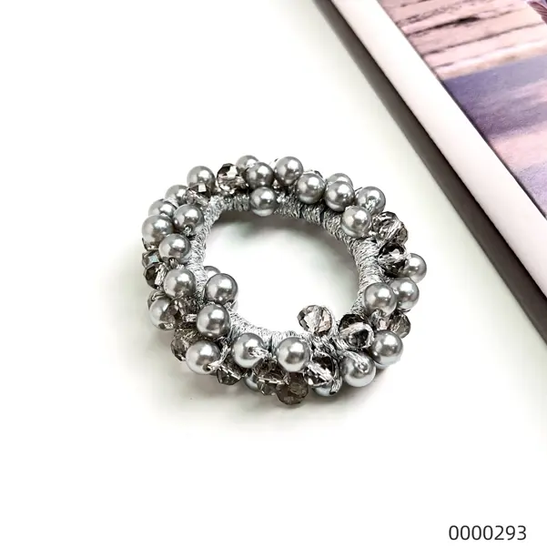 silver-wholesale-stylish-pearl-scrunchie--B Silver wholesale stylish pearl scrunchie / 0000293