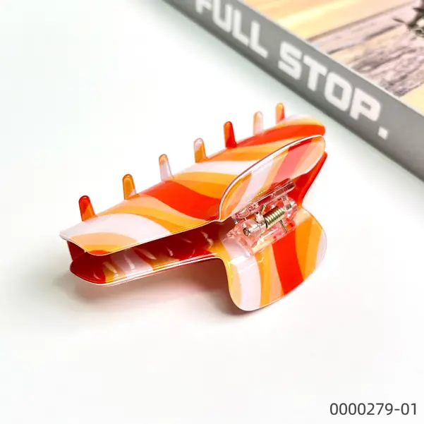 stylish-colorful-orange-smooth-surface-design-wholesale-claw-clip--D Stylish colorful orange smooth surface design wholesale claw clip / 0000279-01