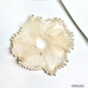 stylish-pearl-border-mesh-big-scrunchie-elastic-wholesale-hair-accessory