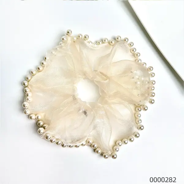 stylish-pearl-border-mesh-big-scrunchie-elastic-wholesale-hair-accessory stylish-pearl-border-mesh-big-scrunchie-elastic-wholesale-hair-accessory