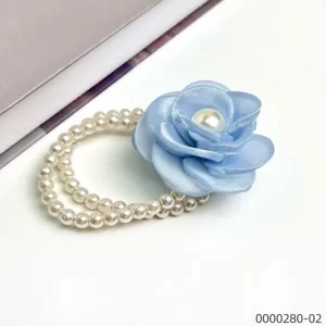 stylish-small-fresh-wholesale-blue-flower-pearl-beading-hair-tie