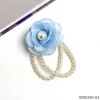 Stylish small fresh wholesale blue flower pearl beading hair tie / 0000280-02