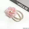 Stylish small fresh wholesale pink flower pearl beading hair tie / 0000280-04