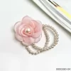 Stylish small fresh wholesale pink flower pearl beading hair tie / 0000280-04
