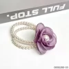 stylish-small-fresh-wholesale-purple-flower-pearl-beading-hair-tie