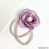 Stylish small fresh wholesale purple flower pearl beading hair tie / 0000280-03