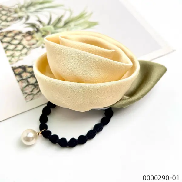 stylish-smallfresh-Korean-style-rose-beige-hair-tie--B Stylish smallfresh Korean style rose beige hair tie / 0000290-01