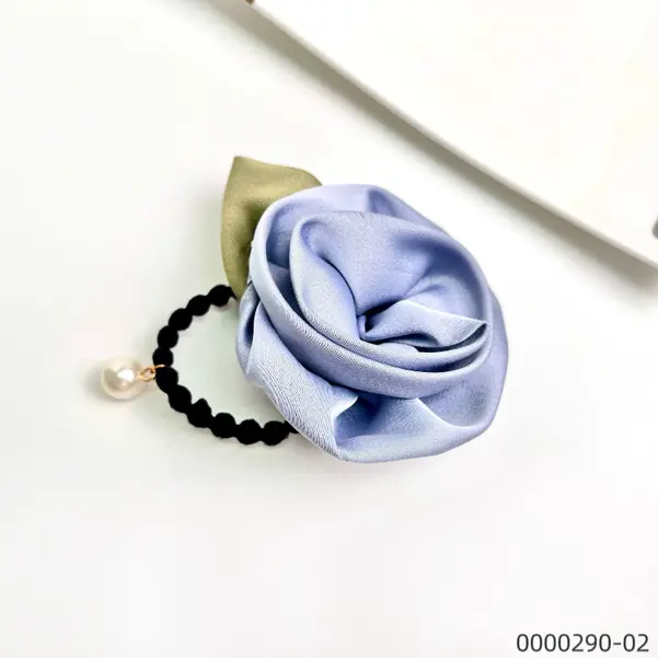 stylish-smallfresh-Korean-style-rose-blue-hair-tie--B Stylish smallfresh Korean style rose blue hair tie / 0000290-02