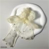 Wholesale beige stylish mesh bow pachinko hair scrunchie hair accessory / 0000283