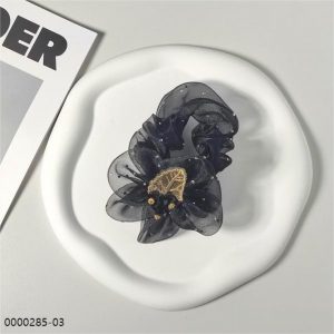 wholesale black babysbreath four seasonal flowers rhinestonn crystal scrunchie