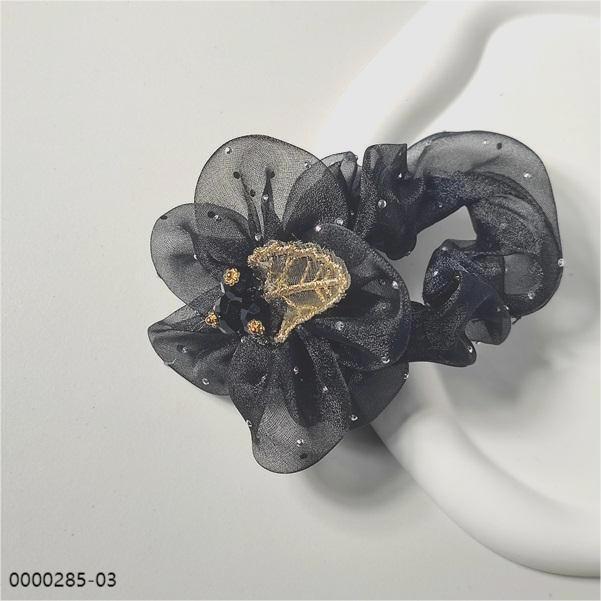 wholesale black babysbreath four seasonal flowers rhinestonn crystal scrunchie a Wholesale black babysbreath four seasonal flowers rhinestonn crystal scrunchie / 0000285-03