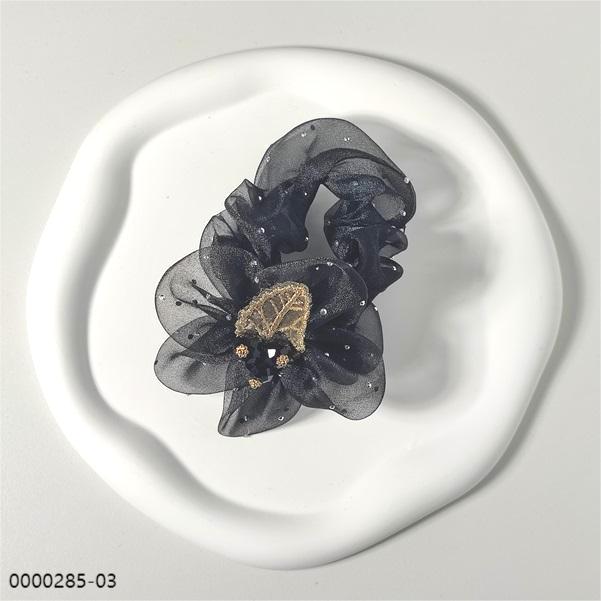 wholesale black babysbreath four seasonal flowers rhinestonn crystal scrunchie c Wholesale black babysbreath four seasonal flowers rhinestonn crystal scrunchie / 0000285-03
