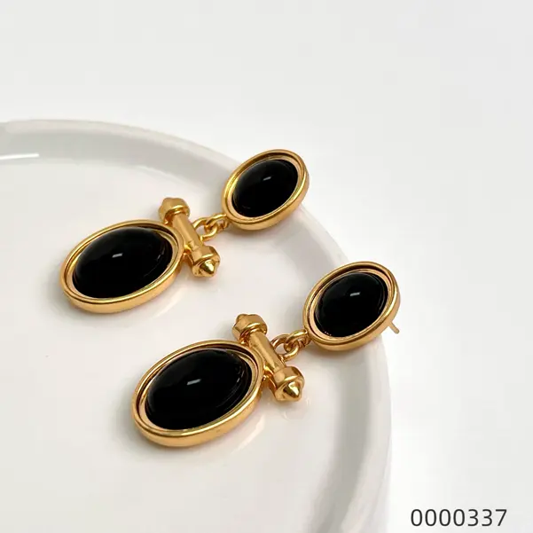 wholesale-medieval-jewelry-fashion-black-natural-stone-pendant--C Wholesale medieval jewelry fashion black natural stone pendant / 0000337