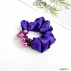wholesale-purple-pearl-crystal-stylish-polyester-scrunchie