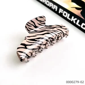 wholesale-stylish-black-and-wihte-striped-smooth-surface-design-claw-clip